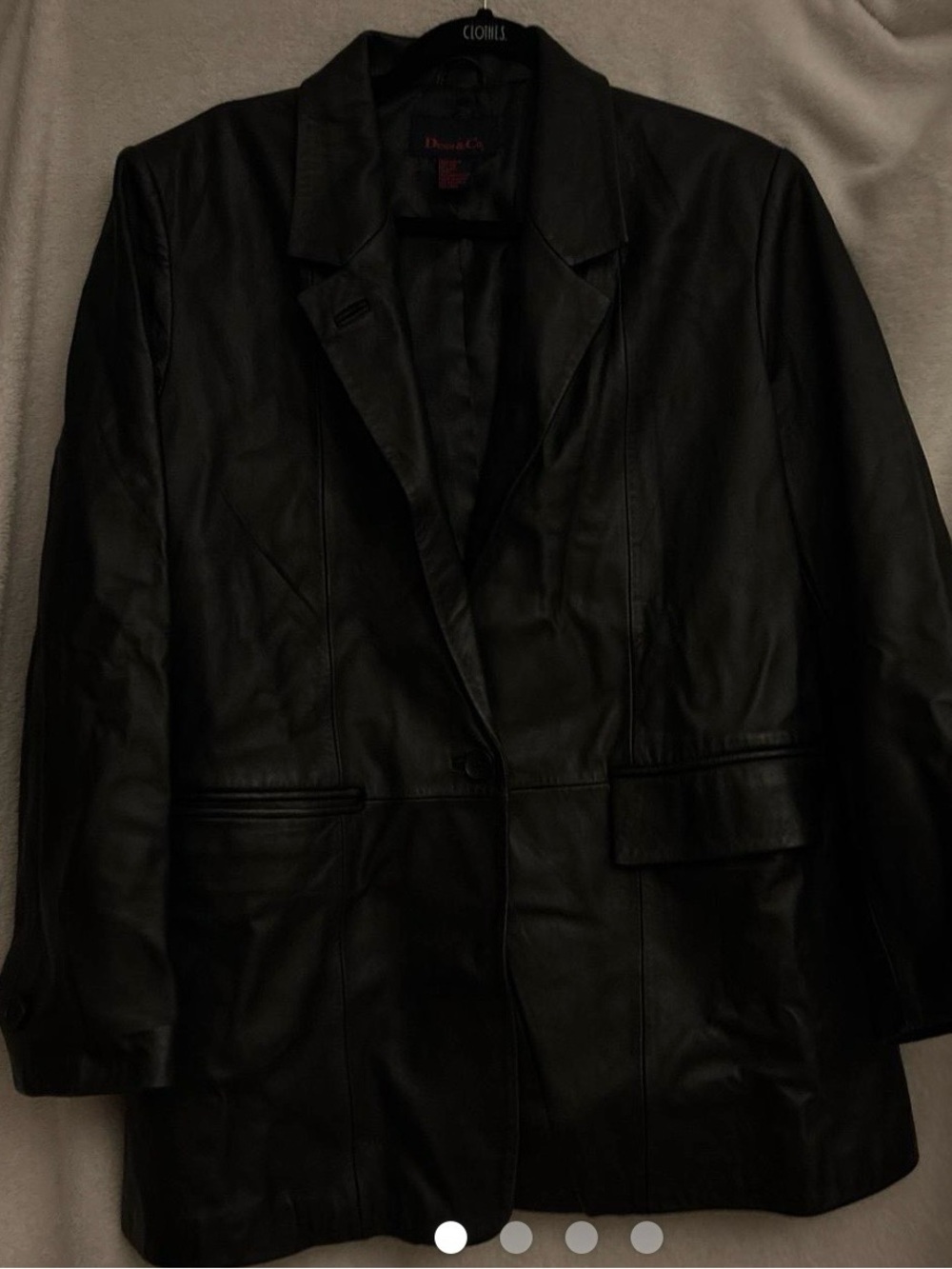 Classic Black Leather Blazer Jacket by Denim & Co.- size 1X